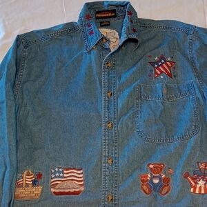 Patriotic Embroidered Denim Jacket